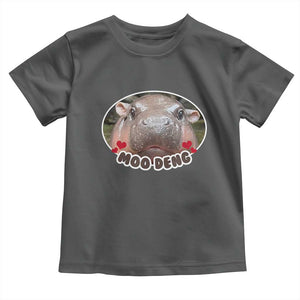 Baby Hippo Moo Deng Toddler T Shirt Cute Pygmy Hippopotamus Meme TS02 Dark Heather Print Your Wear