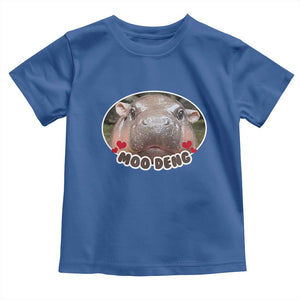 Baby Hippo Moo Deng Toddler T Shirt Cute Pygmy Hippopotamus Meme TS02 Royal Blue Print Your Wear