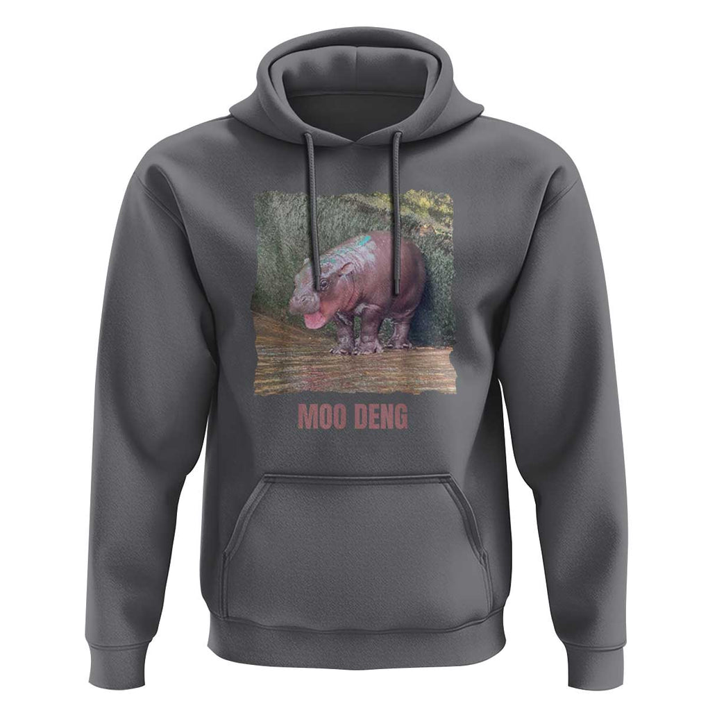 Baby Hippo Moo Deng Hoodie Cute Pygmy Hippopotamus In Thai TS02 Charcoal Print Your Wear