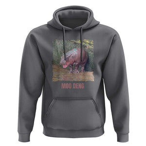 Baby Hippo Moo Deng Hoodie Cute Pygmy Hippopotamus In Thai TS02 Charcoal Print Your Wear