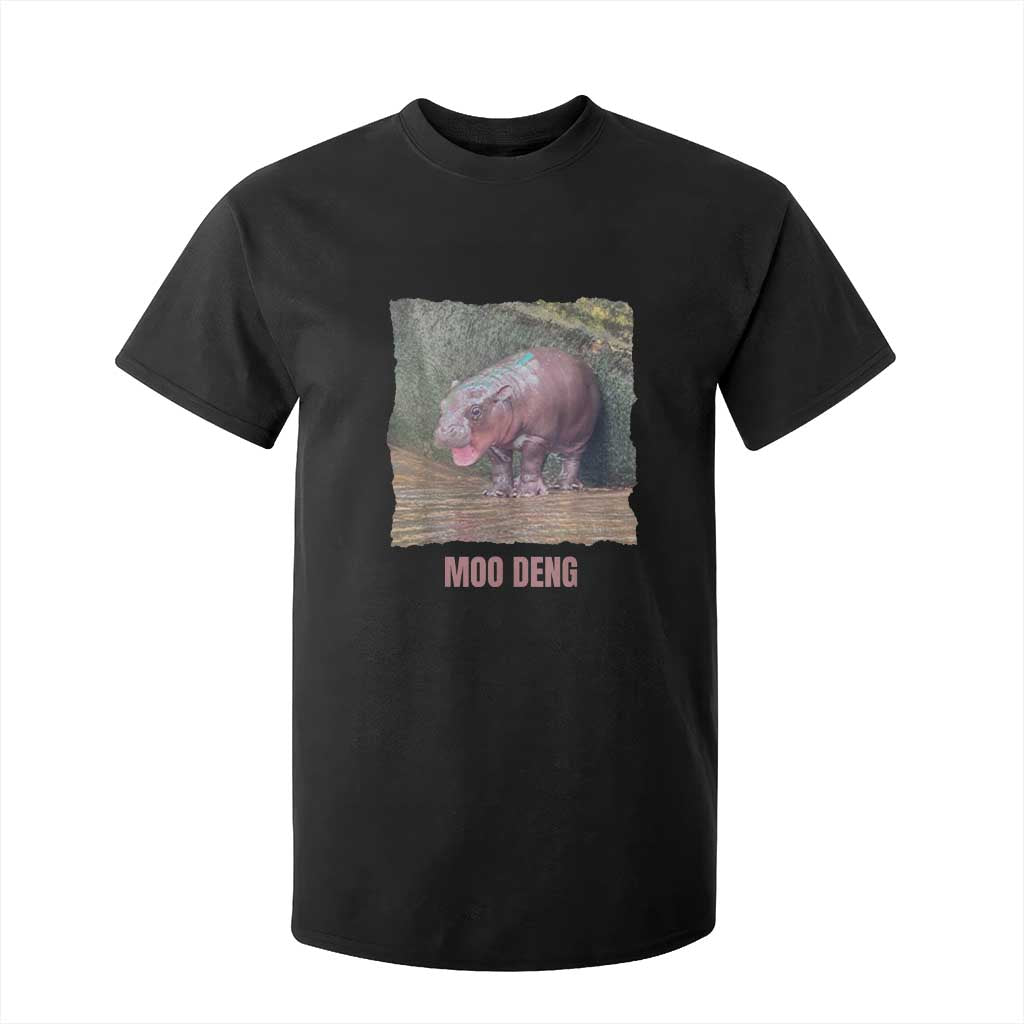 Baby Hippo Moo Deng T Shirt For Kid Cute Pygmy Hippopotamus In Thai TS02 Black Print Your Wear
