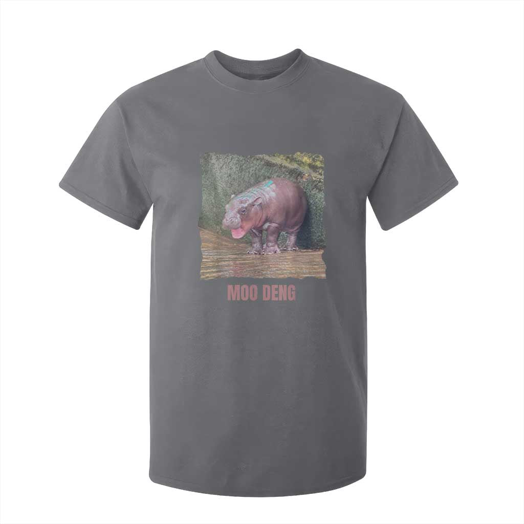 Baby Hippo Moo Deng T Shirt For Kid Cute Pygmy Hippopotamus In Thai TS02 Charcoal Print Your Wear