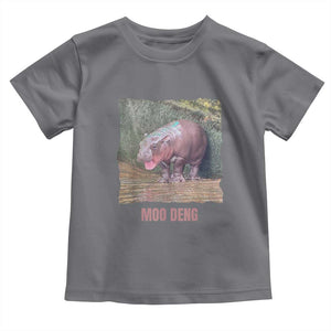 Baby Hippo Moo Deng Toddler T Shirt Cute Pygmy Hippopotamus In Thai TS02 Charcoal Print Your Wear