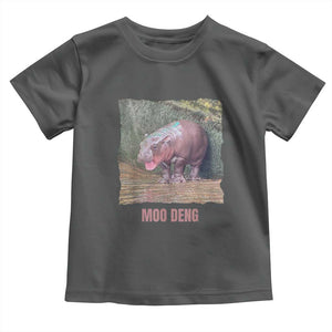 Baby Hippo Moo Deng Toddler T Shirt Cute Pygmy Hippopotamus In Thai TS02 Dark Heather Print Your Wear