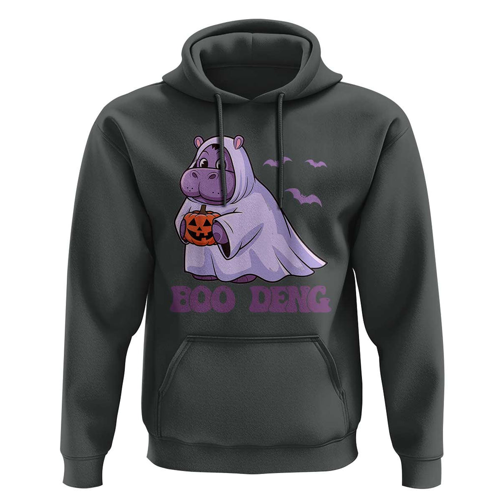 Baby Hippo Moo Deng Hoodie Boo-deng Halloween Cute Pygmy Hippopotamus TS02 Dark Heather Print Your Wear