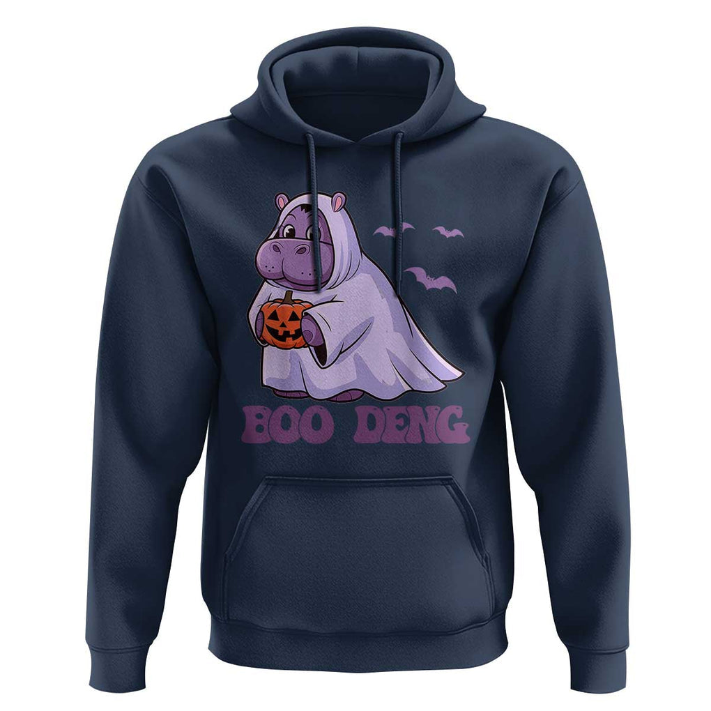 Baby Hippo Moo Deng Hoodie Boo-deng Halloween Cute Pygmy Hippopotamus TS02 Navy Print Your Wear