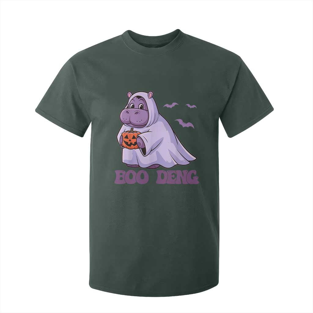 Baby Hippo Moo Deng T Shirt For Kid Boo-deng Halloween Cute Pygmy Hippopotamus TS02 Dark Forest Green Print Your Wear