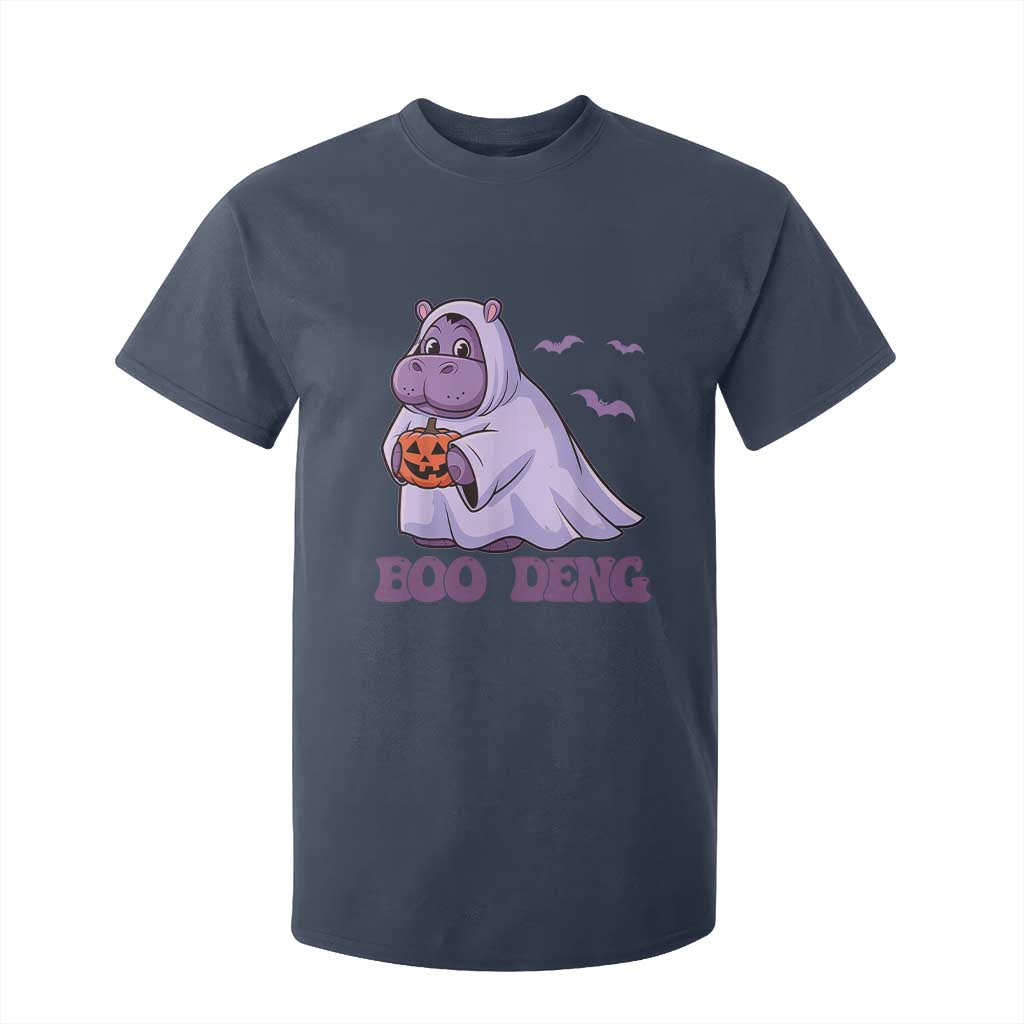 Baby Hippo Moo Deng T Shirt For Kid Boo-deng Halloween Cute Pygmy Hippopotamus TS02 Navy Print Your Wear