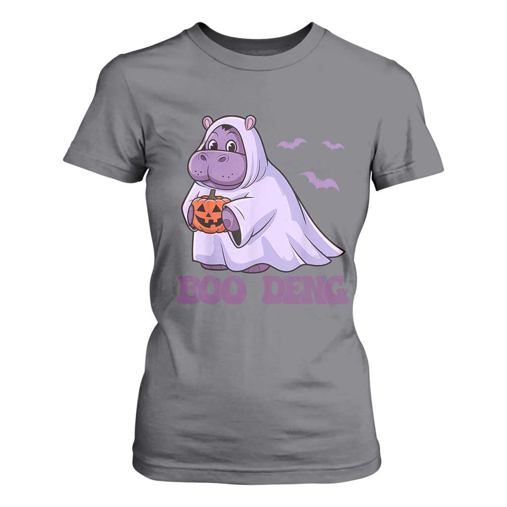 Baby Hippo Moo Deng T Shirt For Women Boo-deng Halloween Cute Pygmy Hippopotamus TS02 Charcoal Print Your Wear