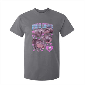 Baby Hippo Moo Deng T Shirt For Kid I Love Moo-Deng I Heart You Cute Pygmy Hippopotamus TS02 Charcoal Print Your Wear