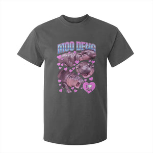 Baby Hippo Moo Deng T Shirt For Kid I Love Moo-Deng I Heart You Cute Pygmy Hippopotamus TS02 Dark Heather Print Your Wear