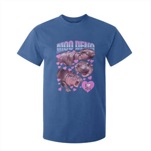 Baby Hippo Moo Deng T Shirt For Kid I Love Moo-Deng I Heart You Cute Pygmy Hippopotamus TS02 Royal Blue Print Your Wear