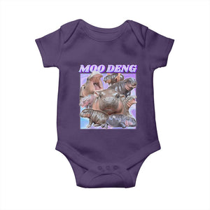 Baby Hippo Moo Deng Baby Onesie The Famous Cute Pygmy Hippopotamus TS02 Purple Print Your Wear