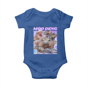 Baby Hippo Moo Deng Baby Onesie The Famous Cute Pygmy Hippopotamus TS02 Royal Blue Print Your Wear