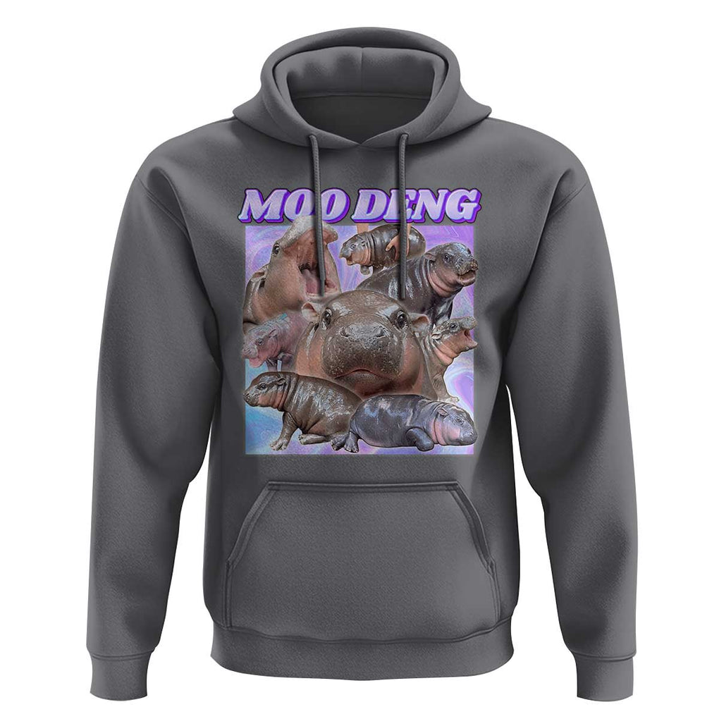 Baby Hippo Moo Deng Hoodie The Famous Cute Pygmy Hippopotamus TS02 Charcoal Print Your Wear