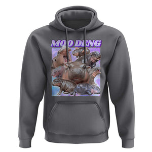 Baby Hippo Moo Deng Hoodie The Famous Cute Pygmy Hippopotamus TS02 Charcoal Print Your Wear