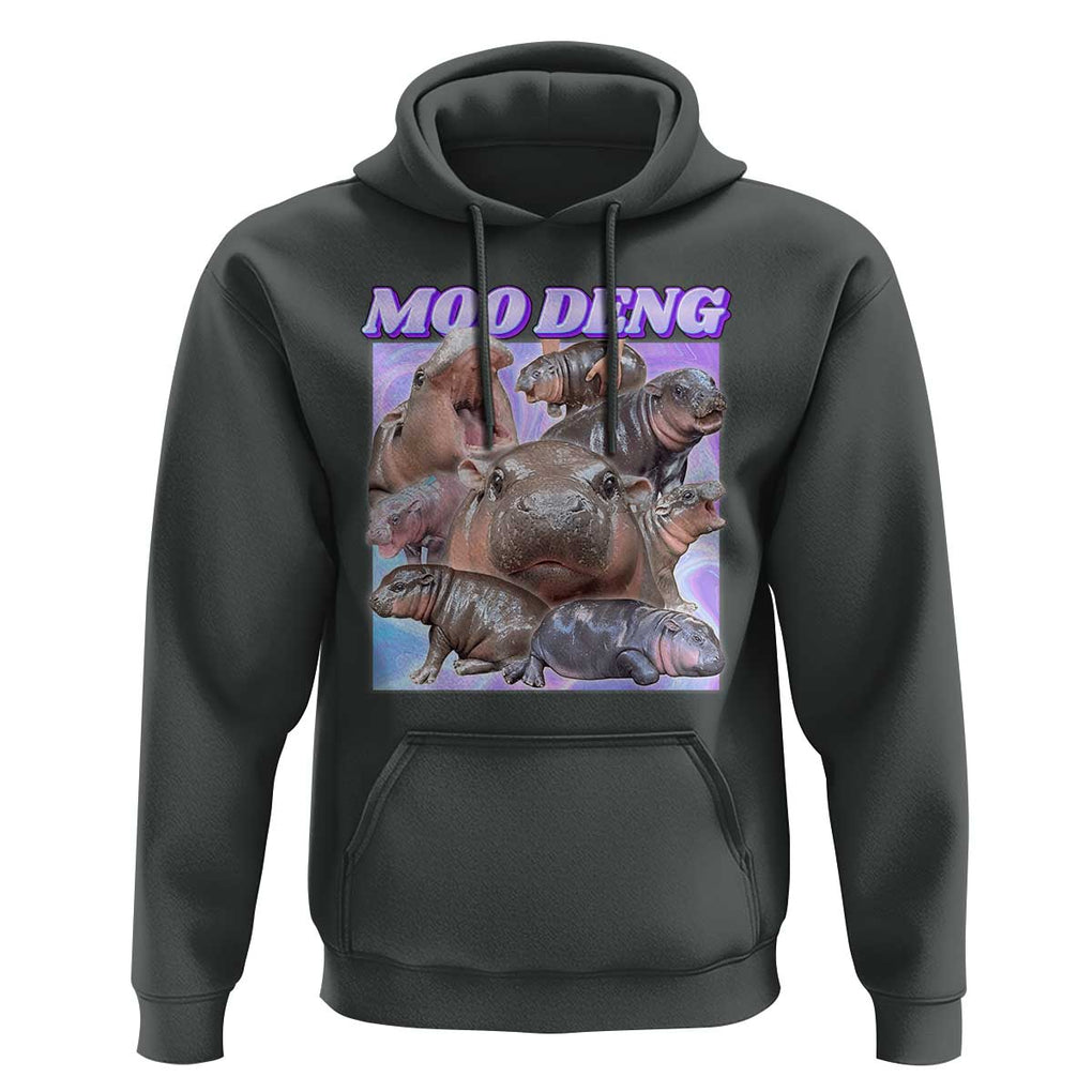 Baby Hippo Moo Deng Hoodie The Famous Cute Pygmy Hippopotamus TS02 Dark Heather Print Your Wear