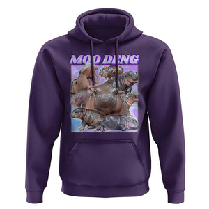 Baby Hippo Moo Deng Hoodie The Famous Cute Pygmy Hippopotamus TS02 Purple Print Your Wear