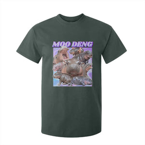 Baby Hippo Moo Deng T Shirt For Kid The Famous Cute Pygmy Hippopotamus TS02 Dark Forest Green Print Your Wear