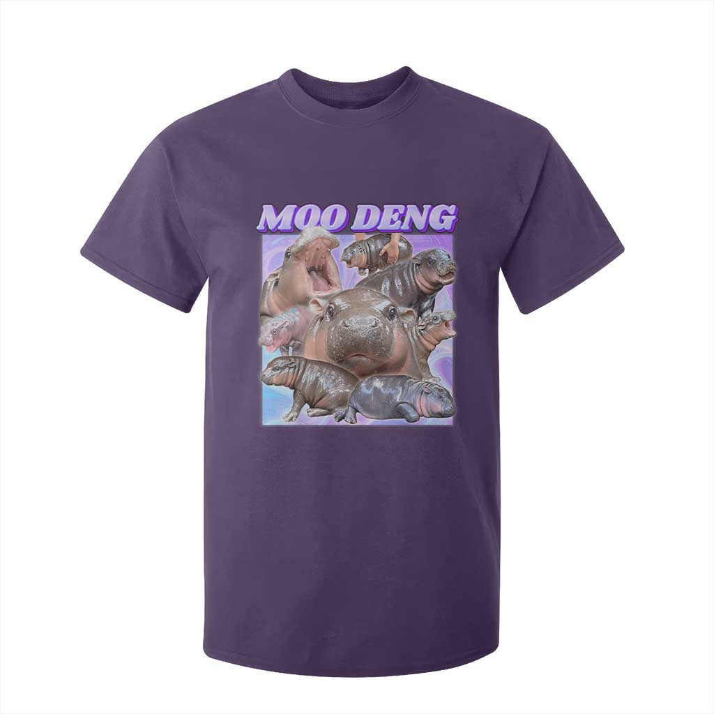 Baby Hippo Moo Deng T Shirt For Kid The Famous Cute Pygmy Hippopotamus TS02 Purple Print Your Wear