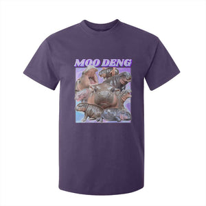 Baby Hippo Moo Deng T Shirt For Kid The Famous Cute Pygmy Hippopotamus TS02 Purple Print Your Wear