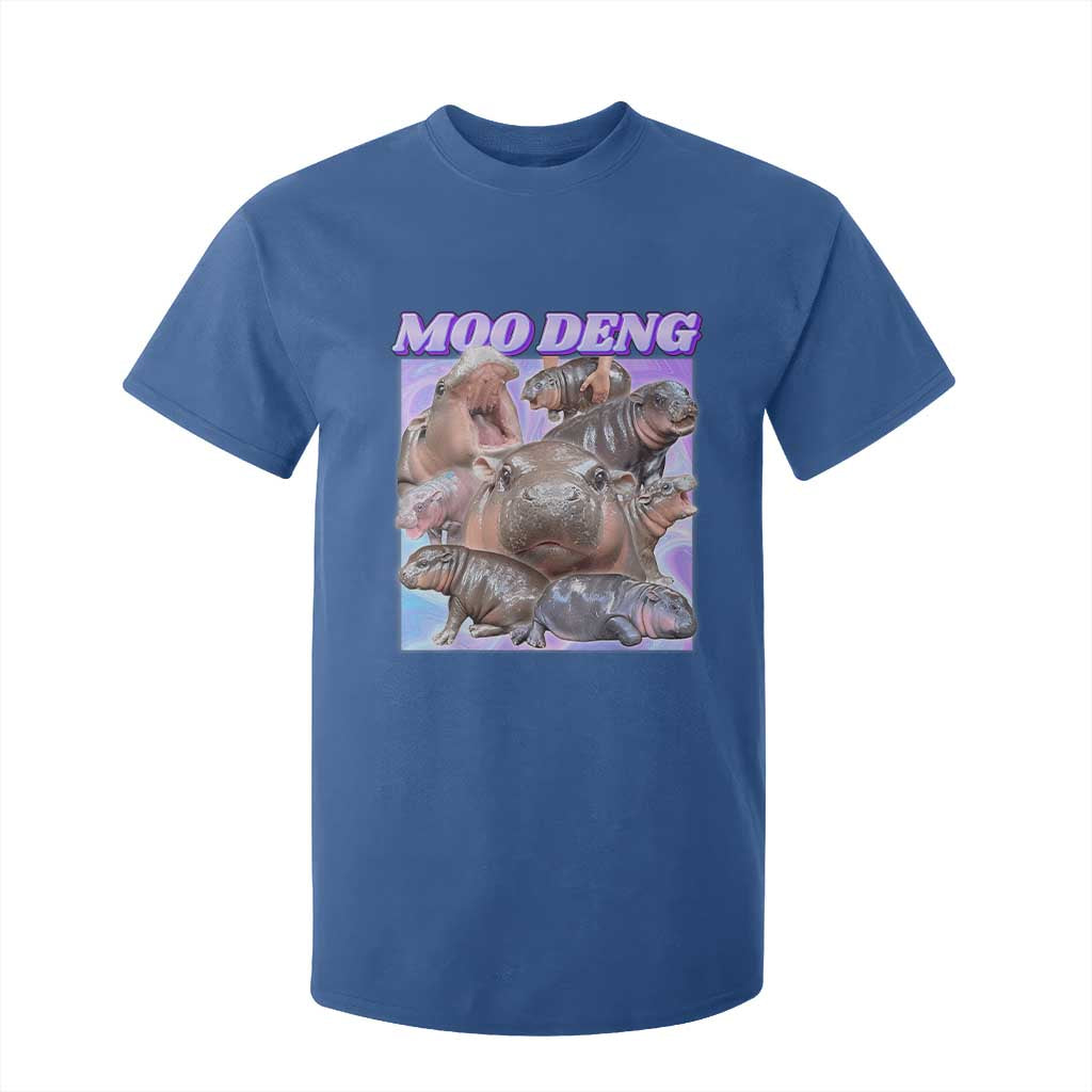 Baby Hippo Moo Deng T Shirt For Kid The Famous Cute Pygmy Hippopotamus TS02 Royal Blue Print Your Wear