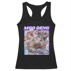 Baby Hippo Moo Deng Racerback Tank Top The Famous Cute Pygmy Hippopotamus TS02 Black Print Your Wear