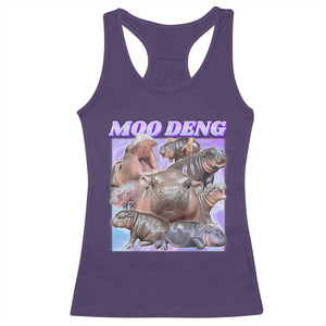 Baby Hippo Moo Deng Racerback Tank Top The Famous Cute Pygmy Hippopotamus TS02 Purple Print Your Wear