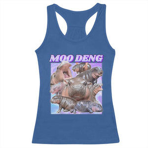 Baby Hippo Moo Deng Racerback Tank Top The Famous Cute Pygmy Hippopotamus TS02 Royal Blue Print Your Wear
