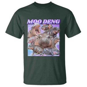 Baby Hippo Moo Deng T Shirt The Famous Cute Pygmy Hippopotamus TS02 Dark Forest Green Print Your Wear