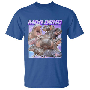 Baby Hippo Moo Deng T Shirt The Famous Cute Pygmy Hippopotamus TS02 Royal Blue Print Your Wear