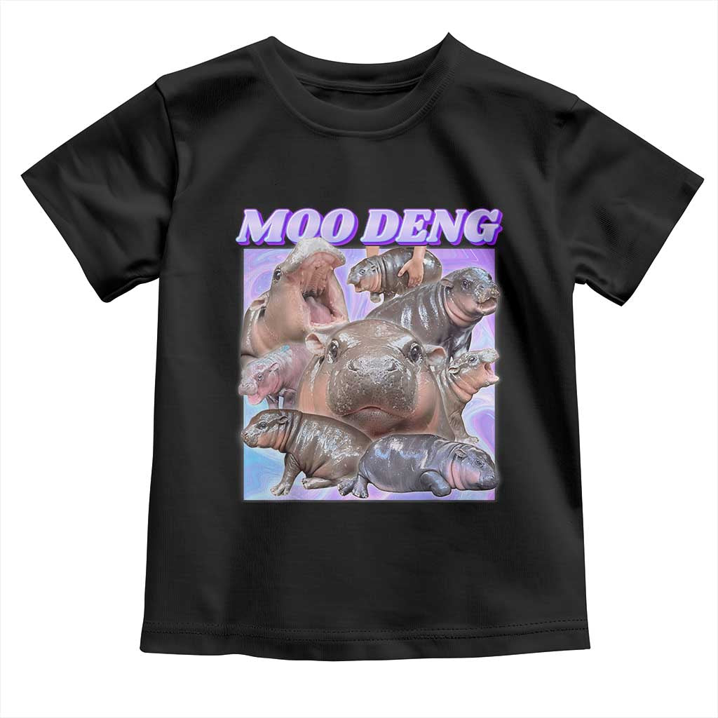 Baby Hippo Moo Deng Toddler T Shirt The Famous Cute Pygmy Hippopotamus TS02 Black Print Your Wear