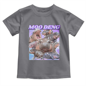 Baby Hippo Moo Deng Toddler T Shirt The Famous Cute Pygmy Hippopotamus TS02 Charcoal Print Your Wear