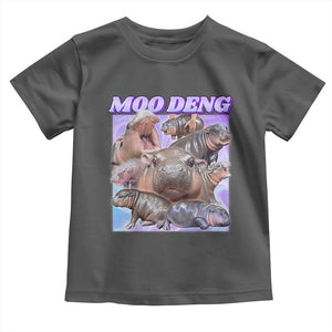 Baby Hippo Moo Deng Toddler T Shirt The Famous Cute Pygmy Hippopotamus TS02 Dark Heather Print Your Wear