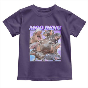 Baby Hippo Moo Deng Toddler T Shirt The Famous Cute Pygmy Hippopotamus TS02 Purple Print Your Wear