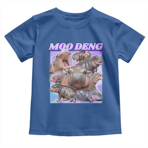 Baby Hippo Moo Deng Toddler T Shirt The Famous Cute Pygmy Hippopotamus TS02 Royal Blue Print Your Wear
