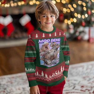 Baby Hippo Moo Deng Ugly Christmas Sweater The Famous Cute Pygmy Hippopotamus TS02 Christmas Print Your Wear