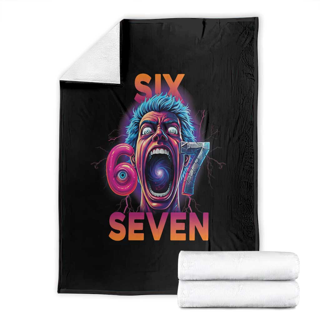 Mason 67 Chaos Edition Throw Blanket Psychedelic Screaming Six Seven Meme TS02 Black Print Your Wear