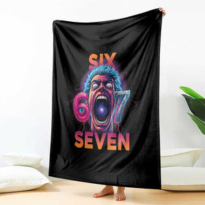 Mason 67 Chaos Edition Throw Blanket Psychedelic Screaming Six Seven Meme TS02 Print Your Wear