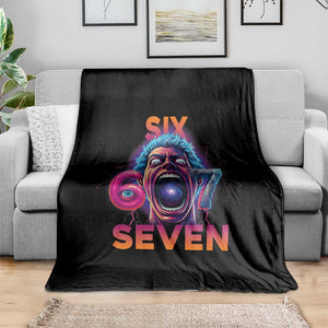 Mason 67 Chaos Edition Throw Blanket Psychedelic Screaming Six Seven Meme TS02 Print Your Wear