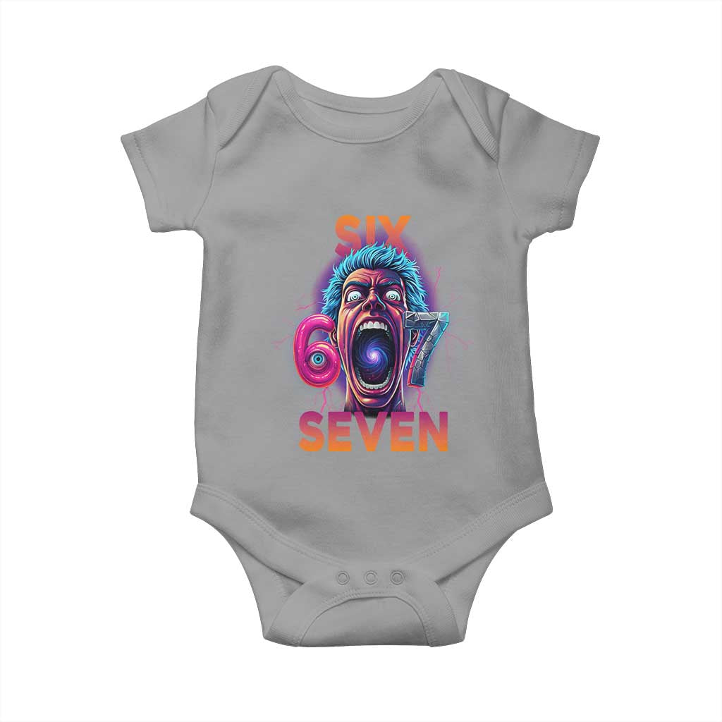 Mason 67 Chaos Edition Baby Onesie Psychedelic Screaming Six Seven Meme TS02 Sport Gray Print Your Wear