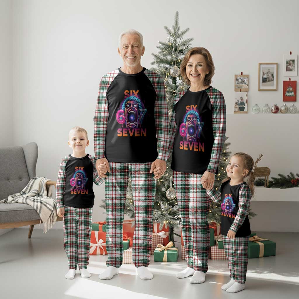 Mason 67 Chaos Edition Plaid Pajama Set Psychedelic Screaming Six Seven Meme TS02 Christmas Plaid Print Your Wear