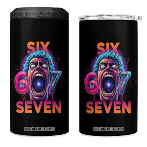 Mason 67 Chaos Edition 4 in 1 Can Cooler Tumbler Psychedelic Screaming Six Seven Meme TS02 One Size: 16 oz Black Print Your Wear