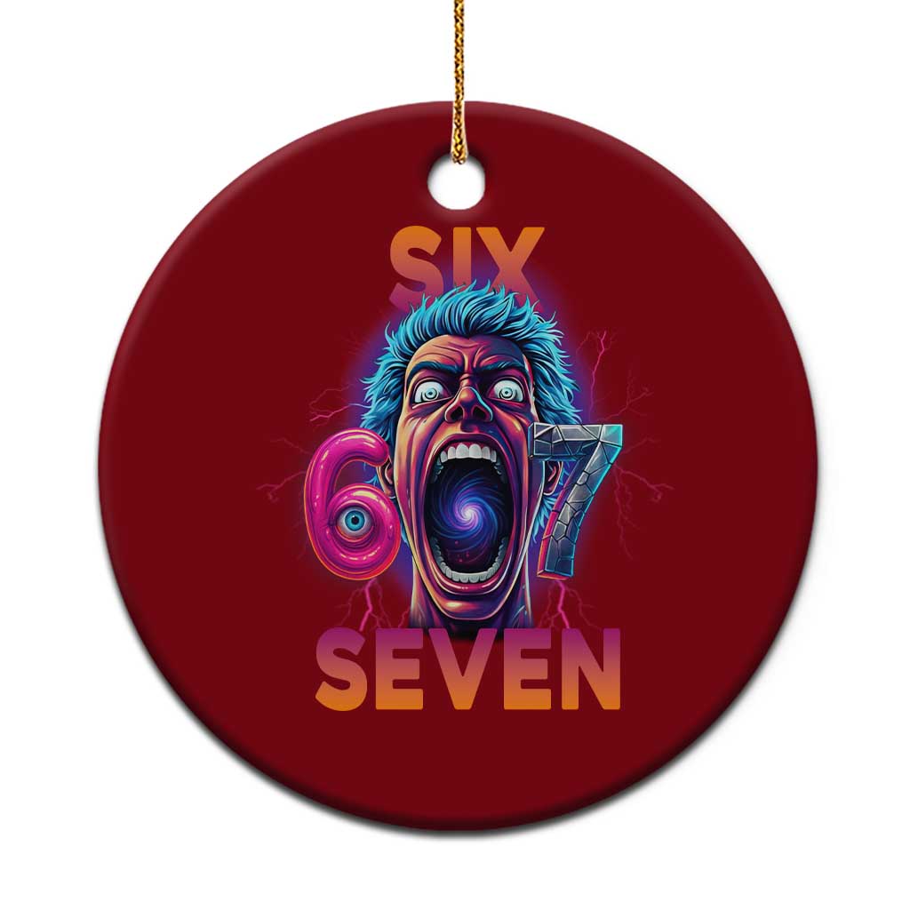 Mason 67 Chaos Edition Ceramic Ornament Psychedelic Screaming Six Seven Meme TS02 1pc Red Print Your Wear