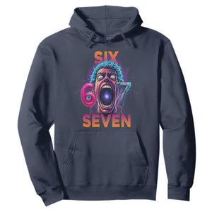 Mason 67 Chaos Edition Hoodie Psychedelic Screaming Six Seven Meme TS02 Navy Print Your Wear