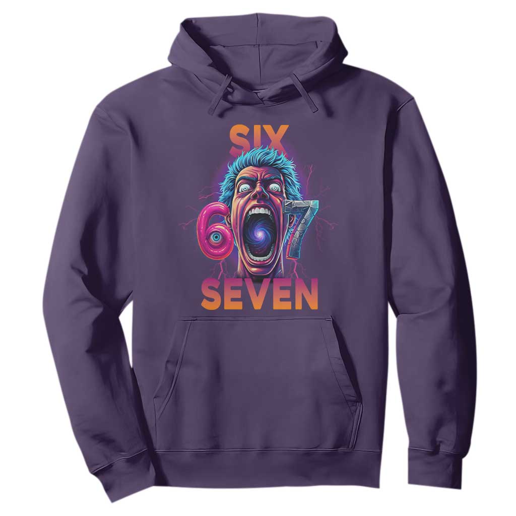 Mason 67 Chaos Edition Hoodie Psychedelic Screaming Six Seven Meme TS02 Purple Print Your Wear