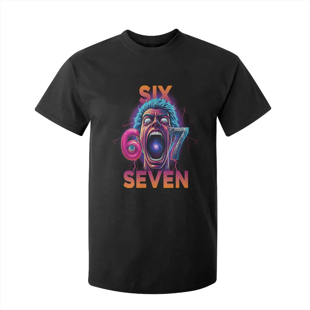 Mason 67 Chaos Edition T Shirt For Kid Psychedelic Screaming Six Seven Meme TS02 Black Print Your Wear