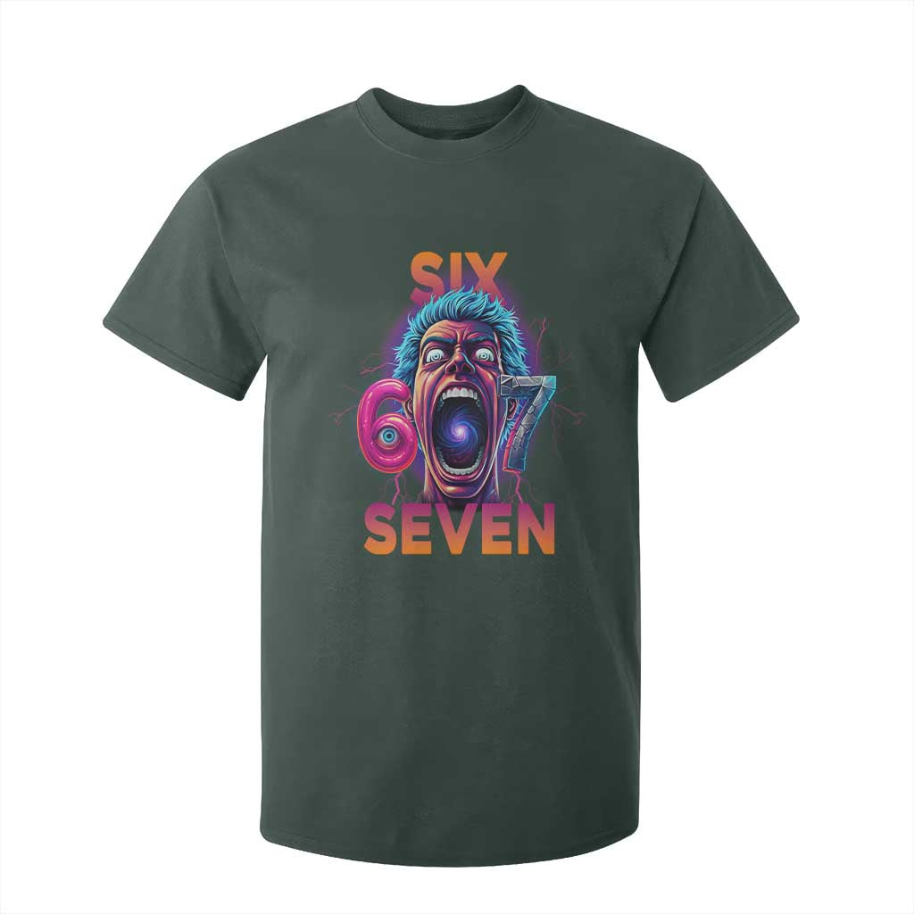 Mason 67 Chaos Edition T Shirt For Kid Psychedelic Screaming Six Seven Meme TS02 Dark Forest Green Print Your Wear