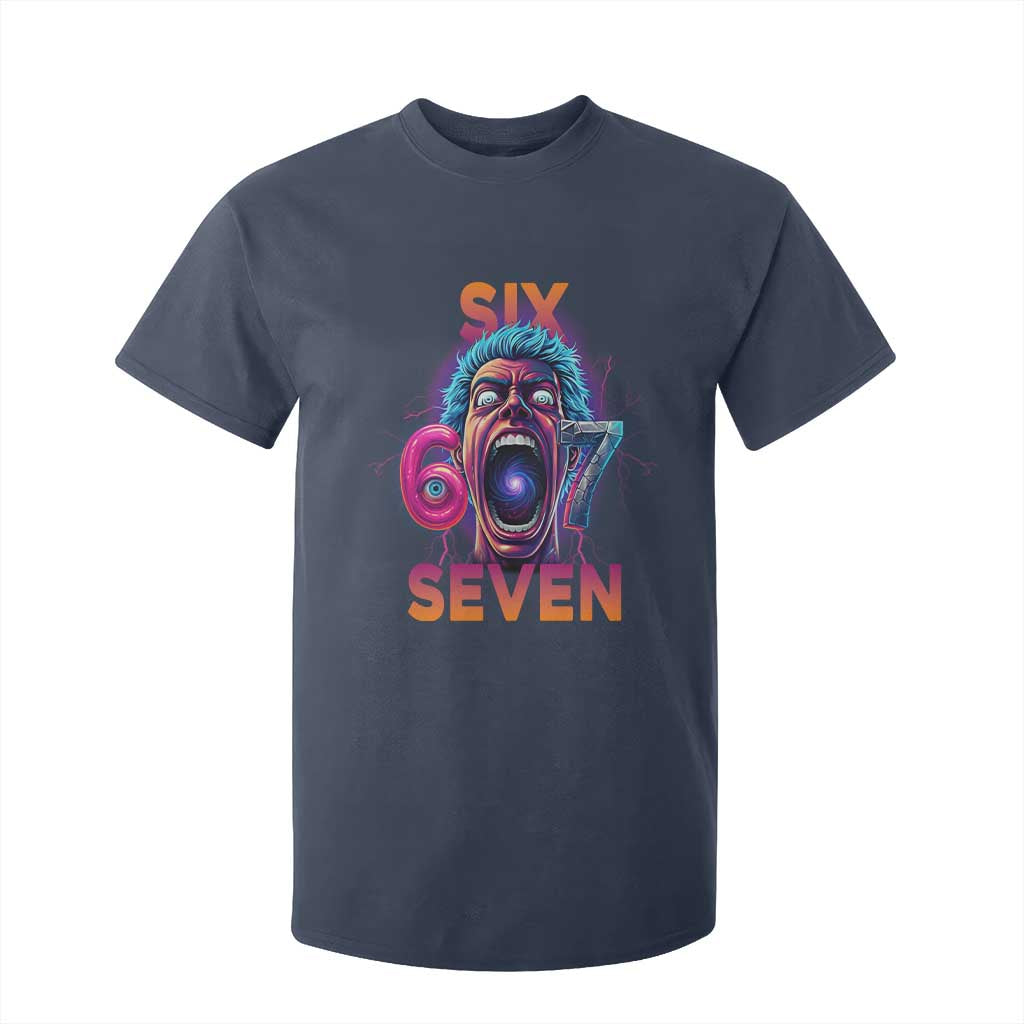 Mason 67 Chaos Edition T Shirt For Kid Psychedelic Screaming Six Seven Meme TS02 Navy Print Your Wear