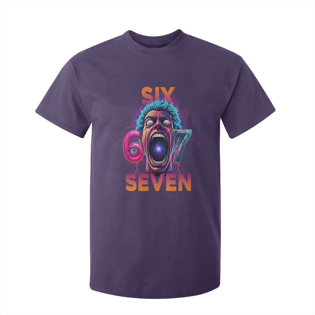 Mason 67 Chaos Edition T Shirt For Kid Psychedelic Screaming Six Seven Meme TS02 Purple Print Your Wear